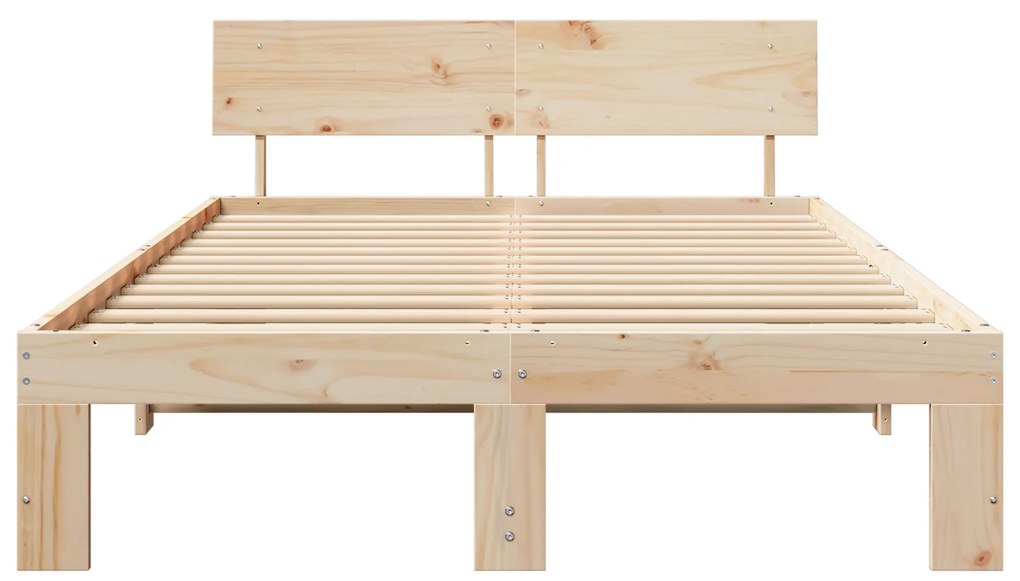vidaXL Κρεβάτι με κεφαλάρι 120x200 εκ. Μασίφ ξύλο πεύκου