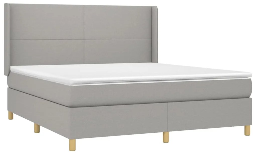 ΚΡΕΒΑΤΙ BOXSPRING ΜΕ ΣΤΡΩΜΑ ΑΝΟΙΧΤΟ ΓΚΡΙ 180X200 ΕΚ. ΥΦΑΣΜΑΤΙΝΟ 3131849