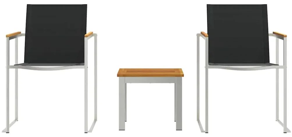 vidaXL ΣετΔείπνουΥπαίθρου 3 pcs Καφέ και Μαύρο Στερεό Ακακία