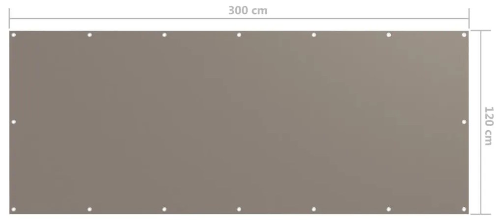 vidaXL Διαχωριστικό Βεράντας Taupe 120 x 300 εκ. Ύφασμα Oxford