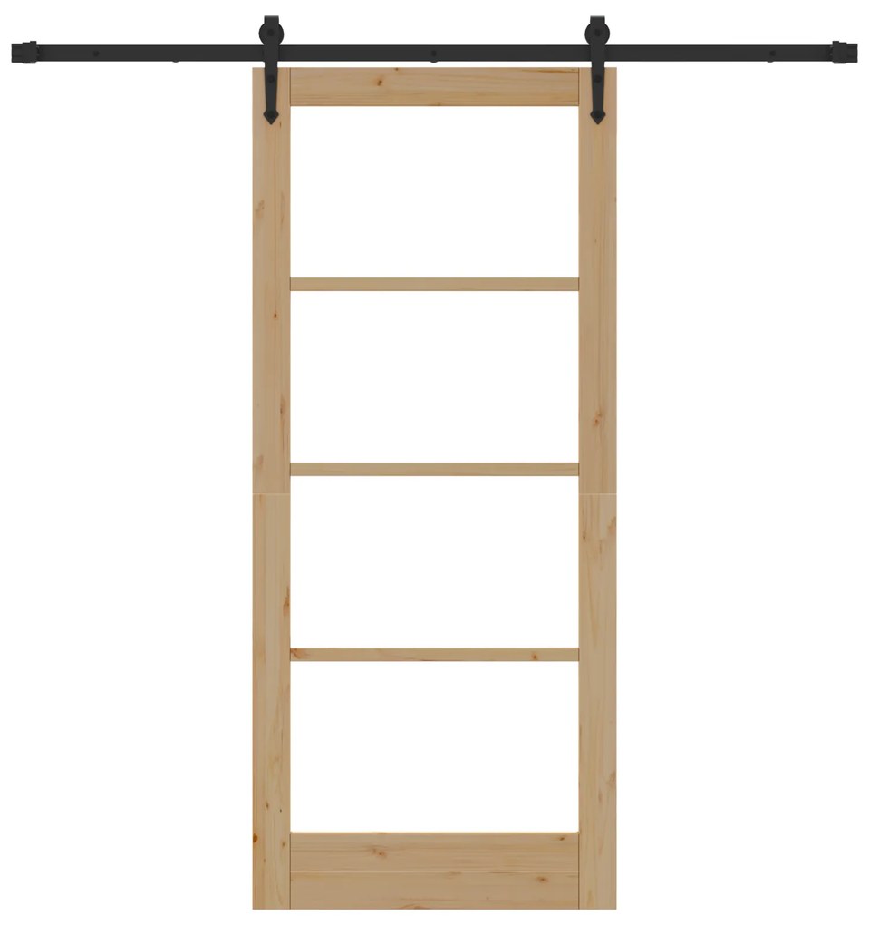 vidaXL Σετ Συρόμενης Πόρτας με Σετ Υλικών 86x198.5 cm Συμπαγές Ξύλο Πεύκο