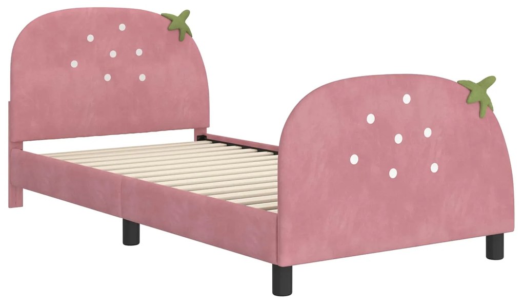 vidaXL Κρεβάτι Παιδικής Κρεβατοκάμαρας με Κεφαλάκι Ροζ 90 x 190 cm