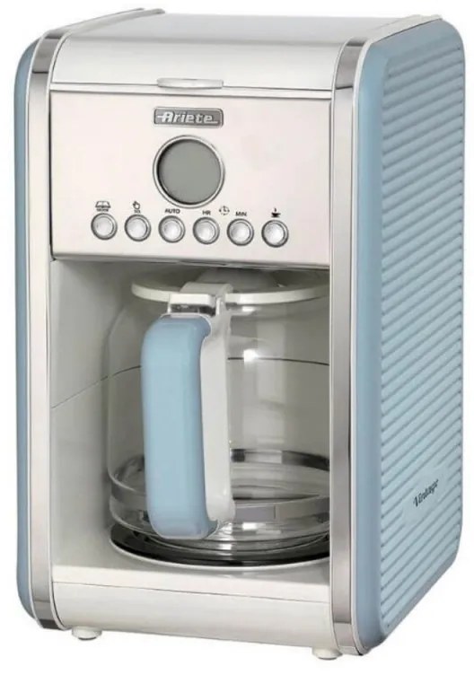 Καφετιέρα Ariete VINTAGE AMERICANO 1342/05, 960W, 2.1 l, Χρονοδιακόπτης, Προγραμματισμός, Παύση, Σύστημα προστασίας από στάξιμο, Μπλε