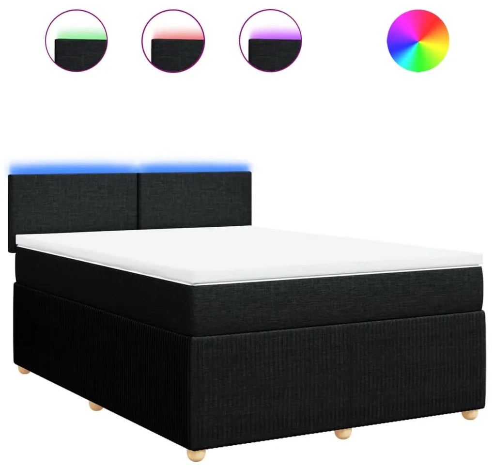 ΚΡΕΒΑΤΙ BOXSPRING ΜΕ ΣΤΡΩΜΑ ΜΑΥΡΟ 140X190 ΕΚ. ΥΦΑΣΜΑΤΙΝΟ 3289746