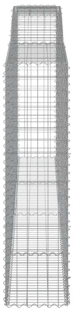 Συρματοκιβώτια Τοξωτά 3 τεμ. 400x50x180/200 εκ. Γαλβαν. Ατσάλι - Ασήμι