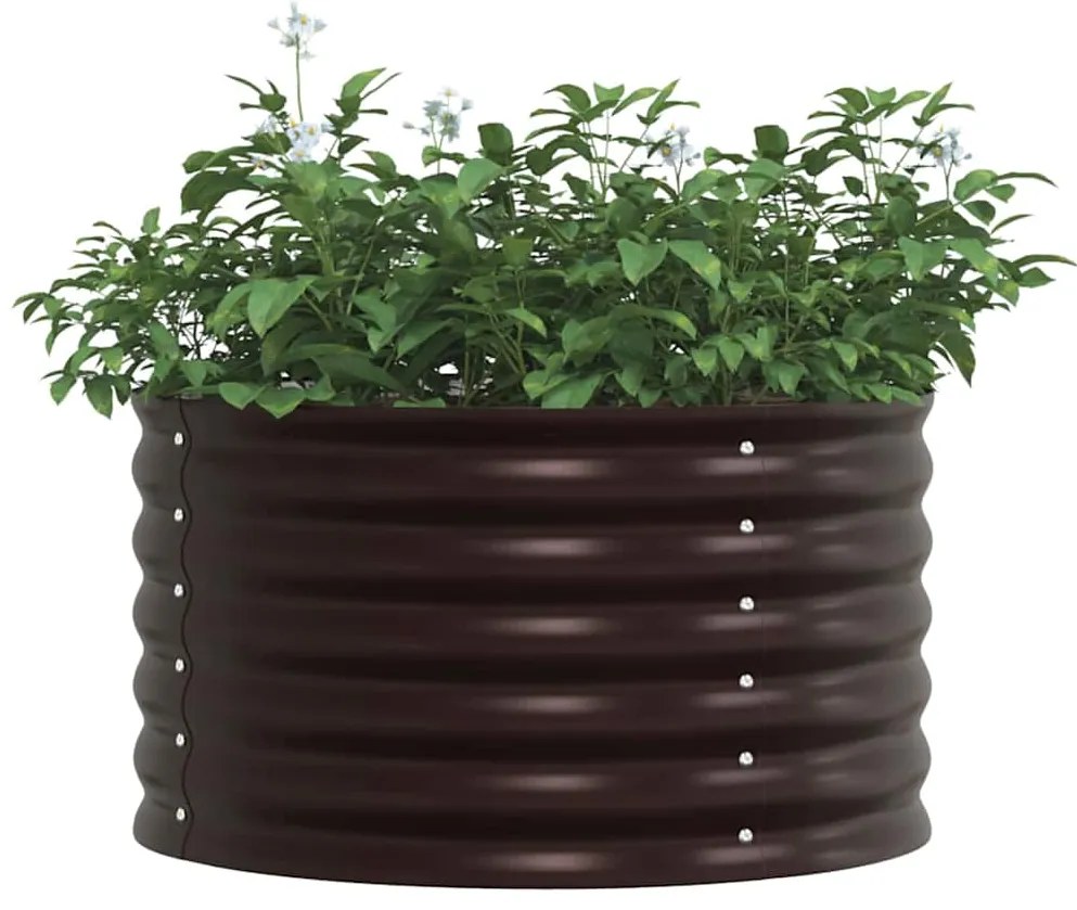 vidaXL Υπερυψωμένη Ζαρντινιέρα Καφέ 80 x 80 x 44 cm Ατσάλι