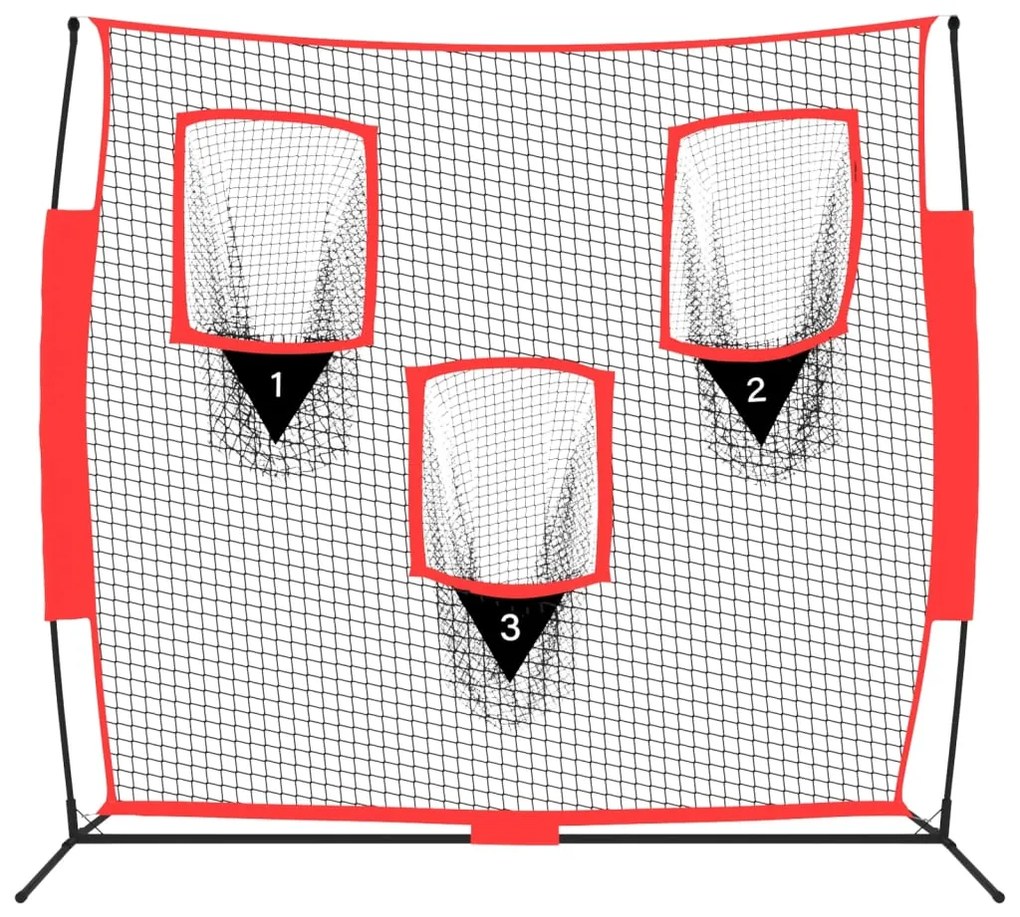 vidaXL Φορητό Δίχτυ Μπέιζμπολ Μαύρο/Κόκκινο 183x105x183 εκ Πολυεστέρας