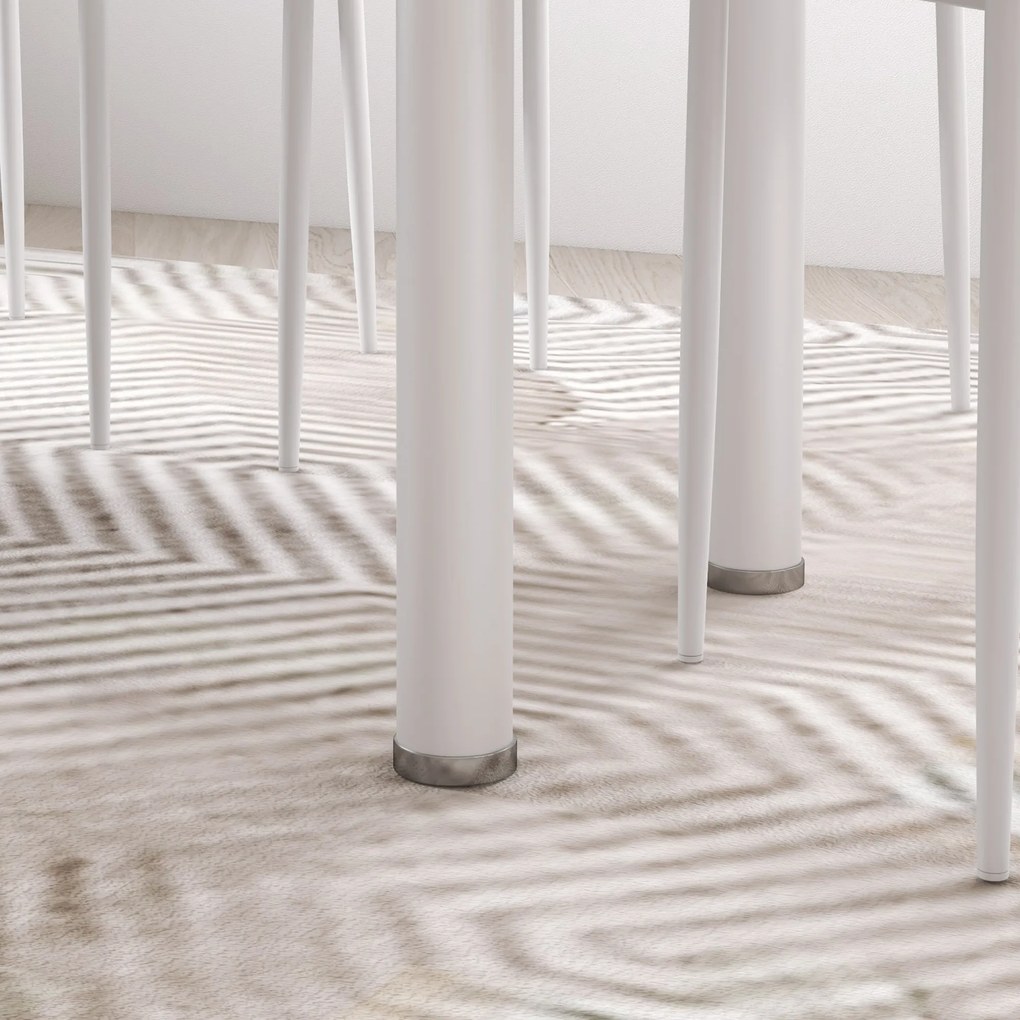 Σετ τραπεζαρίας 5 τεμαχίων, μοντέρνος σχεδιασμός, γυάλινο τραπέζι, λευκό