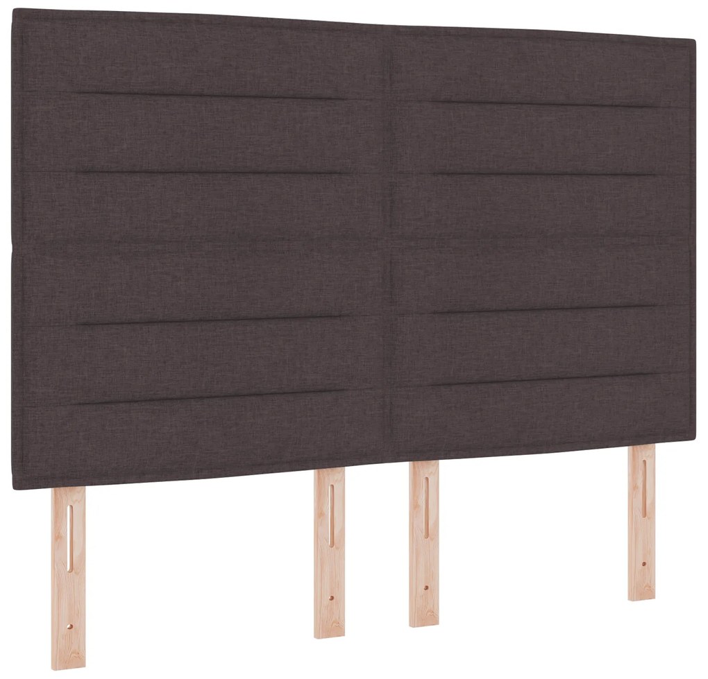 vidaXL Κρεβάτι Βάσης με Στρώμα Σκούρο Καφέ 140x190 εκ. Ύφασμα