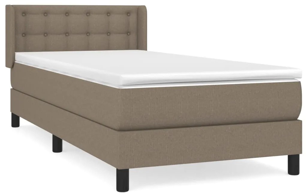 vidaXL Κρεβάτι Boxspring με Στρώμα Taupe 80x200 εκ. Υφασμάτινο