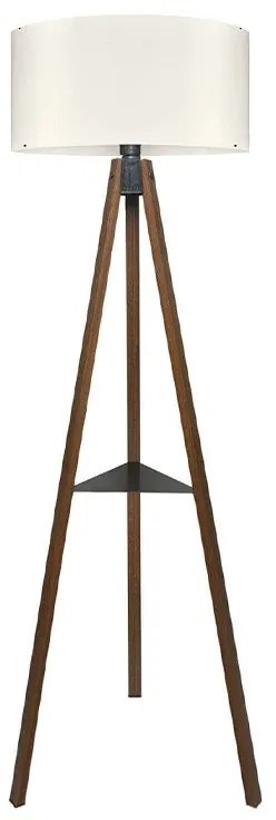 Megapap Φωτιστικό Δαπέδου Thomas E27 Mdf/ Ύφασμα Pvc Καρυδί - Κρεμ 38x38x135εκ.