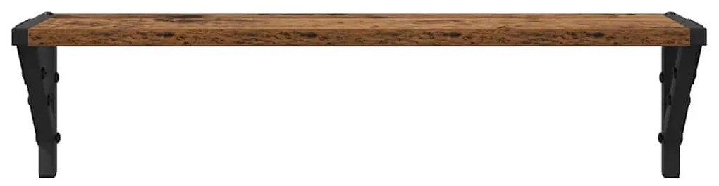 vidaXL Ράφια Τοίχου με ράφι 2 pcs Παλιό Ξύλο 60 x 15 x 15,5 cm