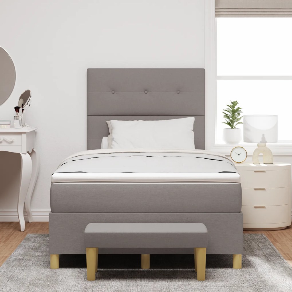 vidaXL Κρεβάτι με στρώμα και πάγκο Ταπέζιο 120x200 εκ. Υφασμάτινο