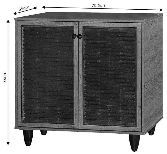 Παπουτσοθήκη-ντουλάπι Ronan χρώμα καρυδί 70.5x35x66εκ