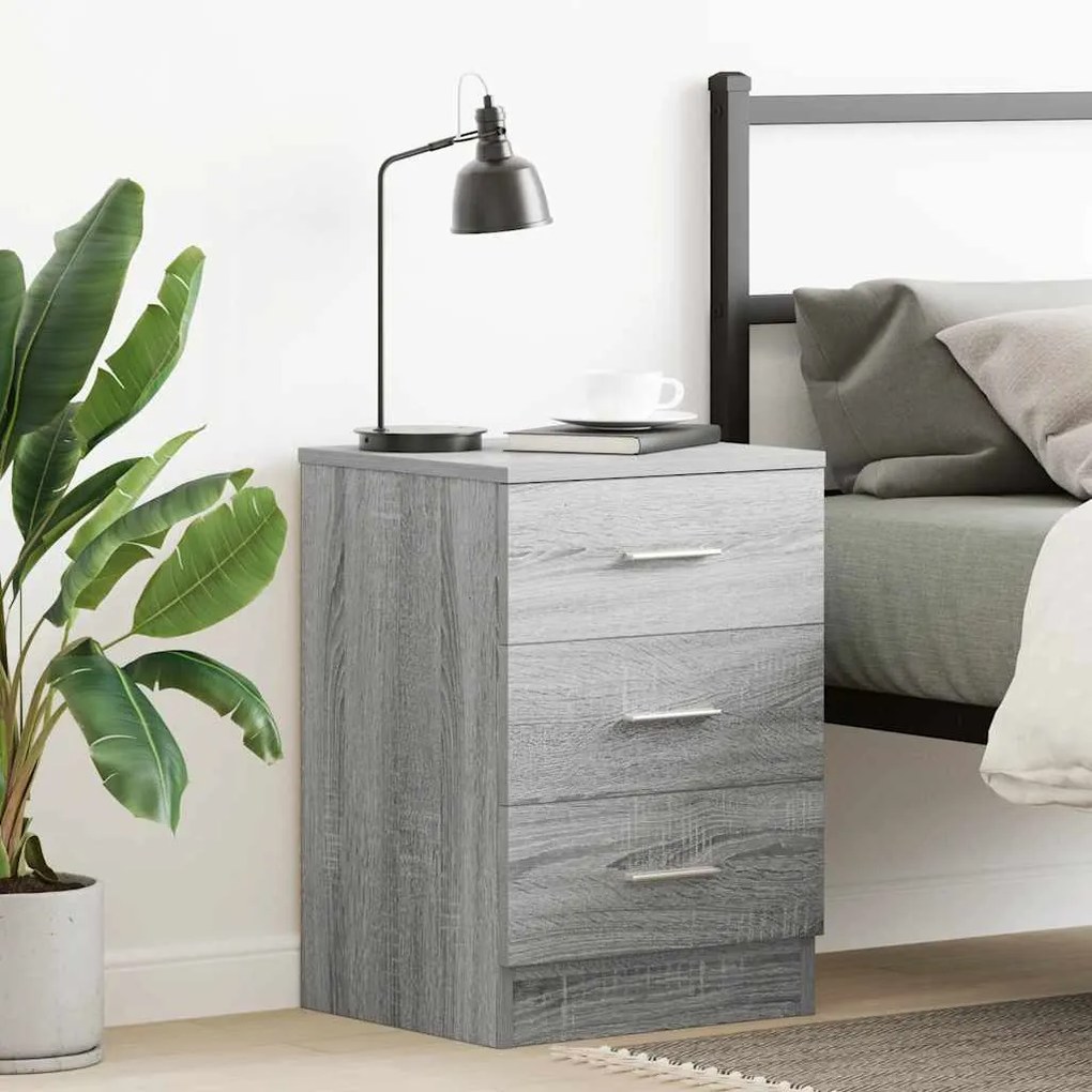 vidaXL Κομοδίνο Γκρι Sonoma 38x35x56 εκ. από Επεξεργασμένο Ξύλο