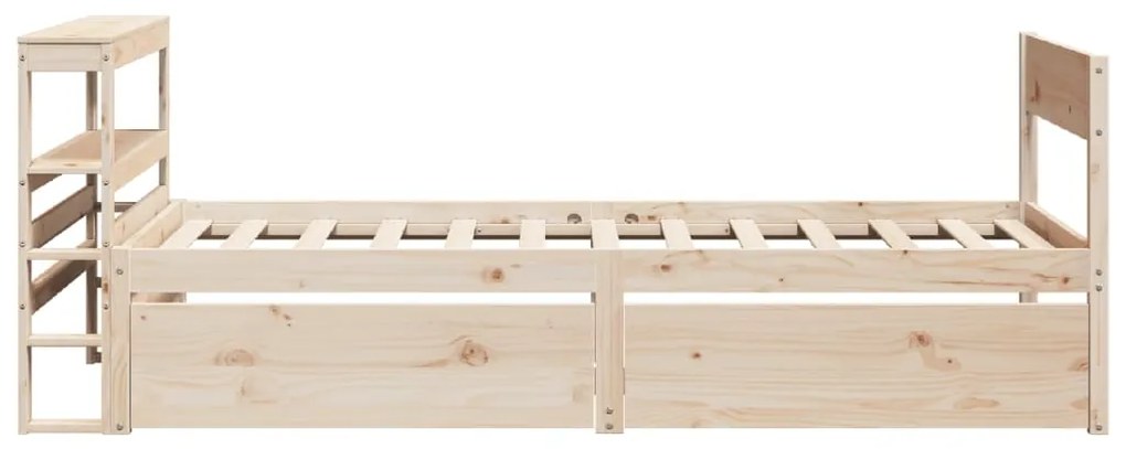 vidaXL Σκελετός Κρεβατιού Χωρίς Στρώμα 75x190 εκ Μασίφ Ξύλο Πεύκου