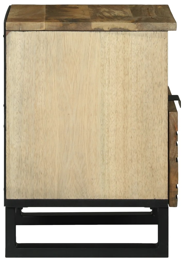 vidaXL Κομοδίνο - 40 x 33 x 46 cm, Σταθερό Κρεβάτι από Μάνγκο