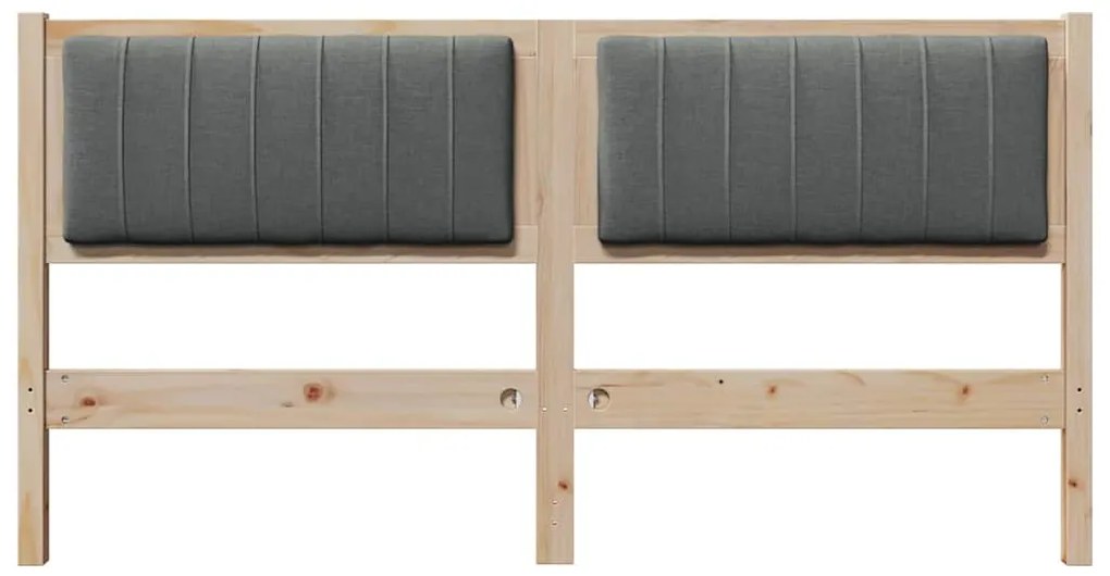 vidaXL Ταπετσαρισμένο κεφαλάρι Καφέ 160 cm Στερεά ξυλεία πεύκου