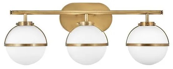 Απλίκα Φωτιστικό Μπάνιου 3xE14  Οπάλ Γυαλί  IP44 Hollis Elstead Lighting HK-HOLLIS3-O-HB-BATH Ορείχαλκος