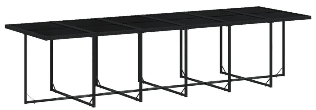 vidaXL Σετ Τραπεζαρίας Κήπου 17 τεμ Μαύρο από Συνθ. Ρατάν με Μαξιλάρια