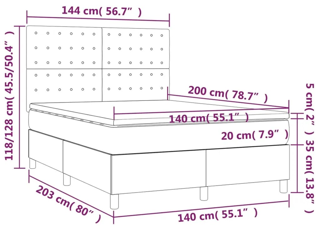 ΚΡΕΒΑΤΙ BOXSPRING ΜΕ ΣΤΡΩΜΑ ΑΝΟΙΧΤΟ ΓΚΡΙ 140X200 ΕΚ. ΒΕΛΟΥΔΙΝΟ 3143265