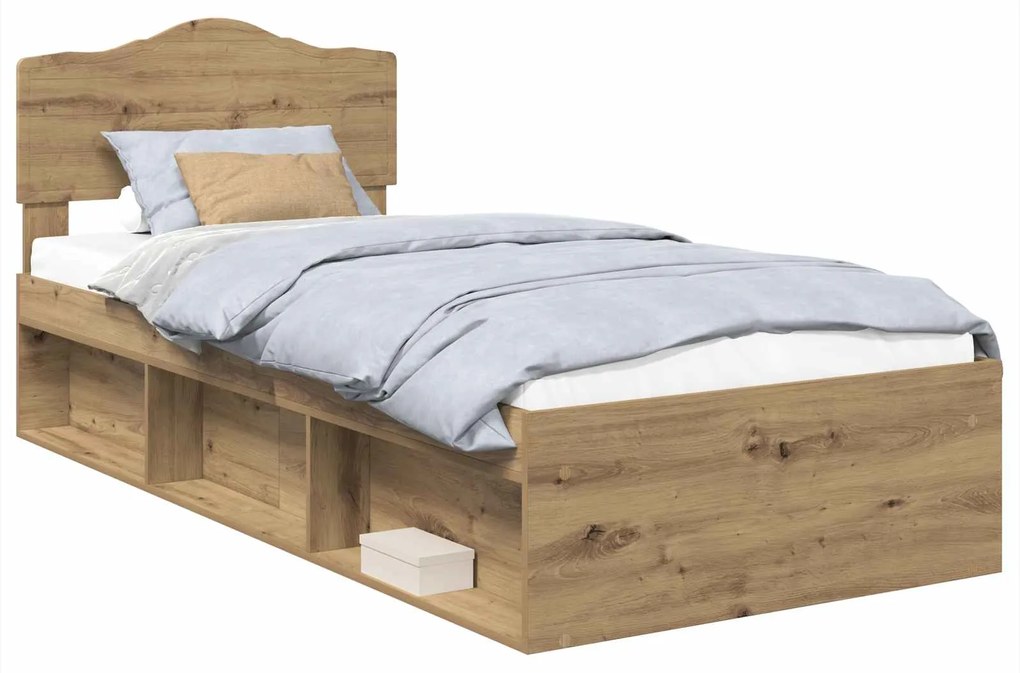 vidaXL Σκελετός Κρεβατιού Καρυδιά Χειροποίητης Εργασίας 90 x 190 cm