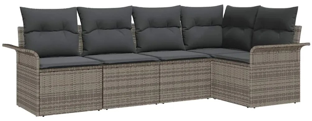 vidaXL Σετ Καναπέ Κήπου 5 pcs 242.5 x 132.5 x 85 εκ. Πολυ ράταν