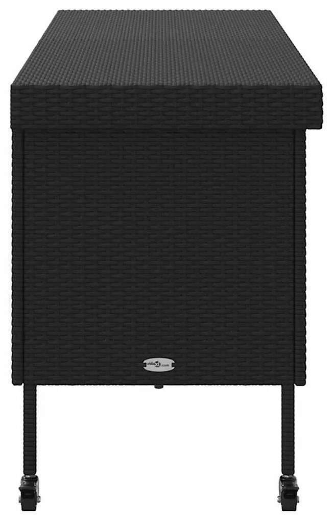 vidaXL Κουτί Αποθήκευσης Κήπου με Ρόδες 160x55x75 εκ. Συνθετικό Ρατάν
