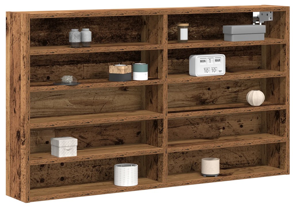 vidaXL Βιτρίνα με ράφι Παλιό Ξύλο 100 x 15 x 58 cm Επεξεργασμένο ξύλο