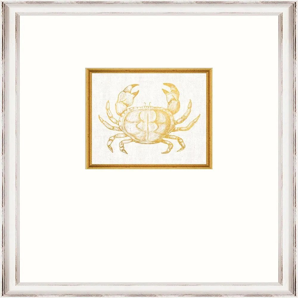 Κάδρο Crab Fa13363 35X45Cm White-Gold Mindthegap Κάθετοι Wood