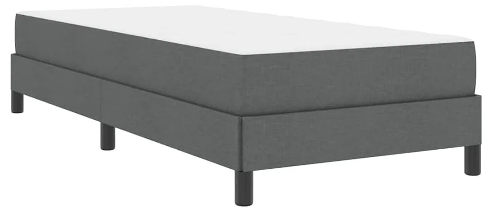 vidaXL Κρεβάτι με ελατήρια Άλλο Σκούρο γκρι 90 x 190 cm ύφασμα