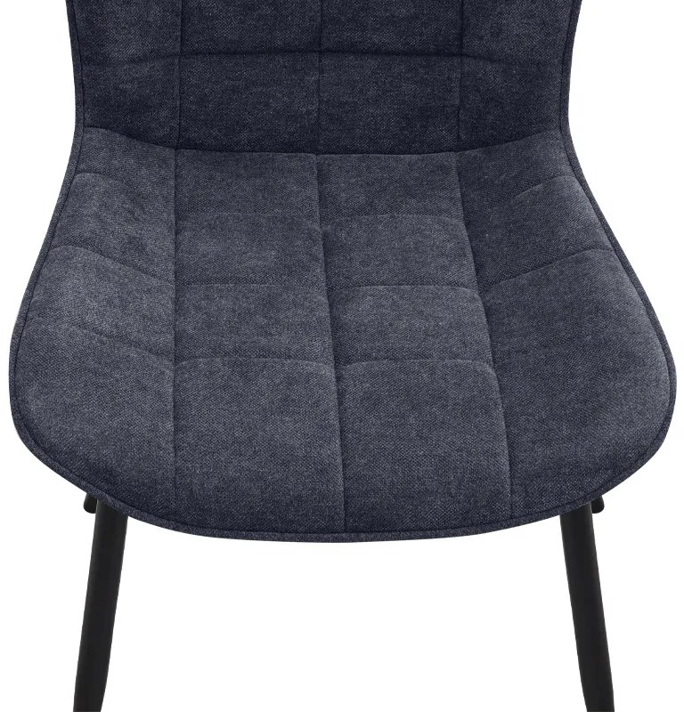 Καρέκλα τραπεζαρίας Chiara Megapap ανθρακί ύφασμα - μεταλλικό μαύρο πόδι 48x58x81εκ.