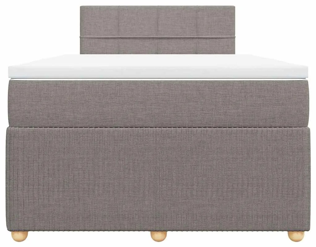 vidaXL Κρεβάτι Boxspring με Στρώμα Taupe 120x190 εκ. Υφασμάτινο