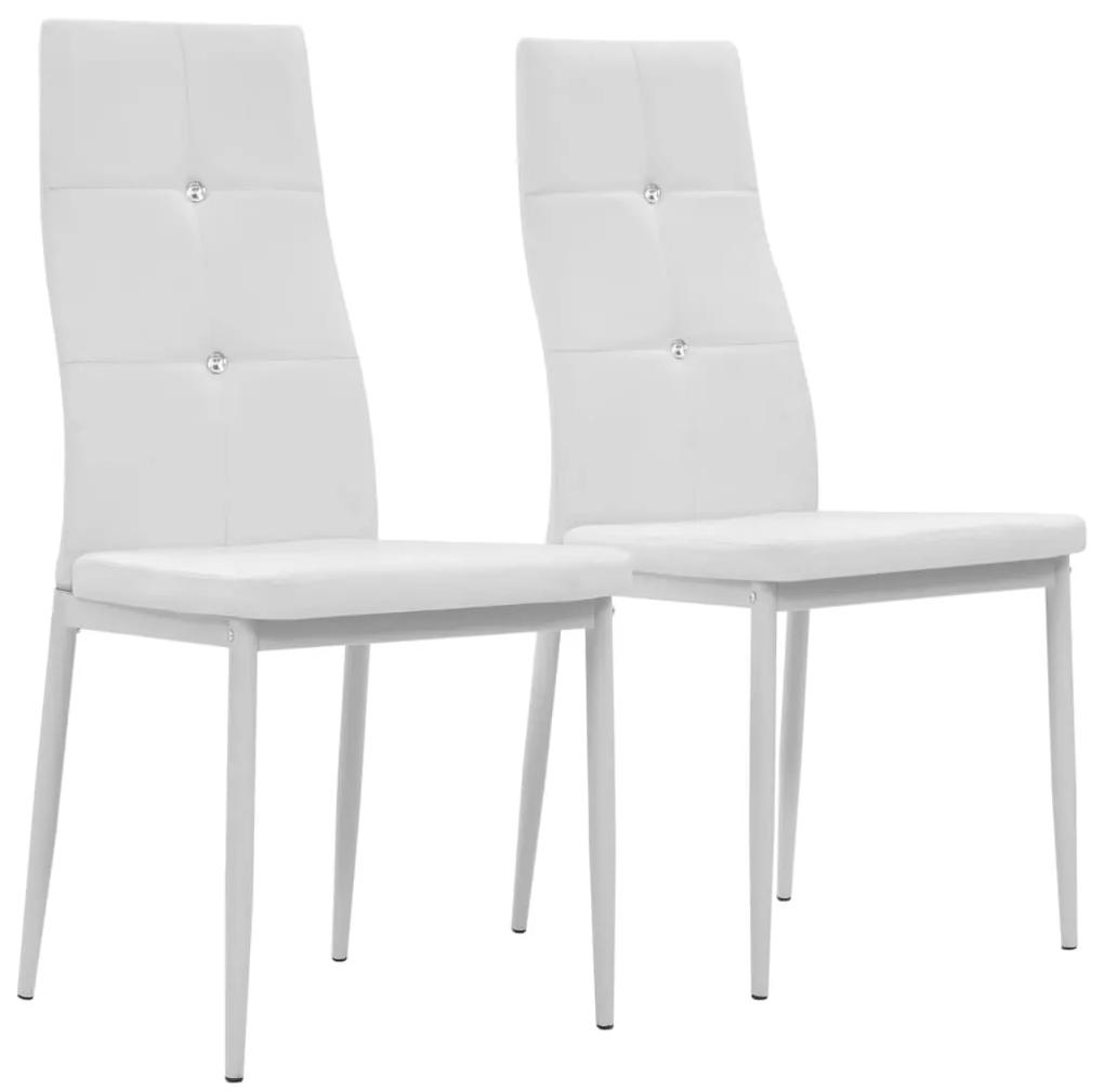 Καρέκλες Τραπεζαρίας 2 τεμ. Λευκές από Συνθετικό Δέρμα