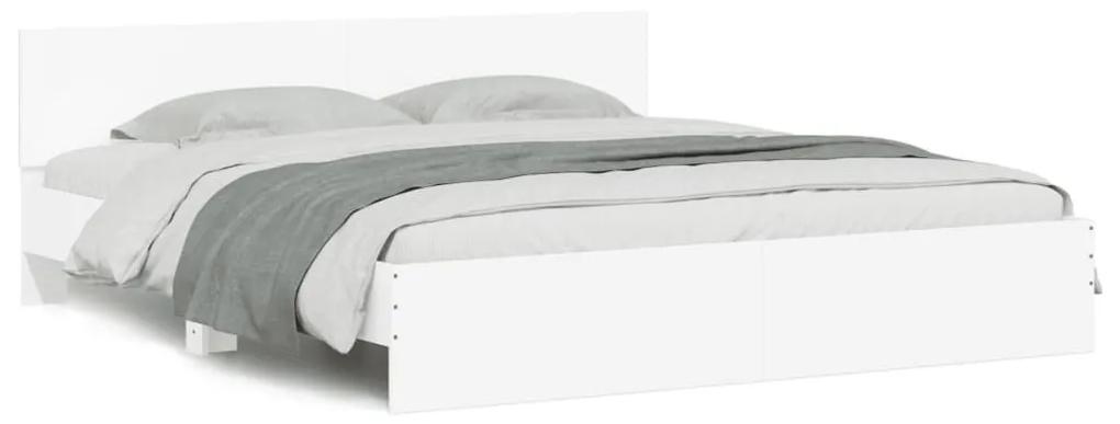 Πλαίσιο Κρεβατιού με Κεφαλάρι Λευκό 200 x 200 εκ. - Λευκό