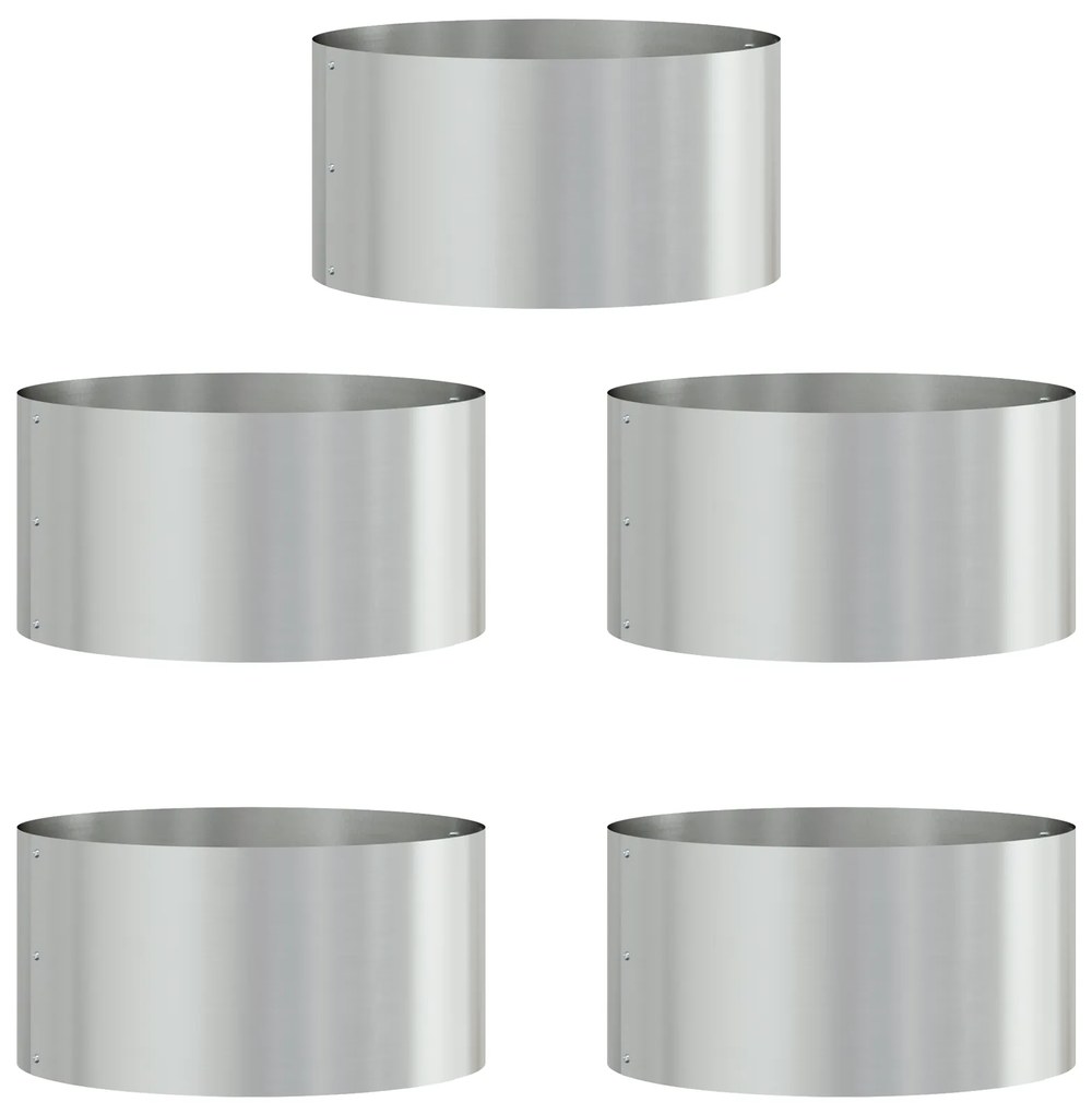 vidaXL Ζαρντινιέρες κήπου 5 pcs Ασημί 40 x 40 x 20 cm