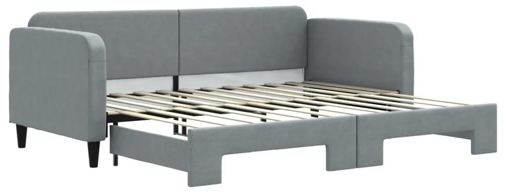 vidaXL Καναπές Κρεβάτι Συρόμενος Ανοιχτό Γκρι 90 x 200 εκ. Υφασμάτινος
