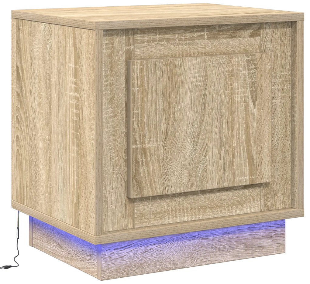 vidaXL κομοδίνα με LED φωτισμό 2 τεμ Σονομά 44x34,5x45 εκ
