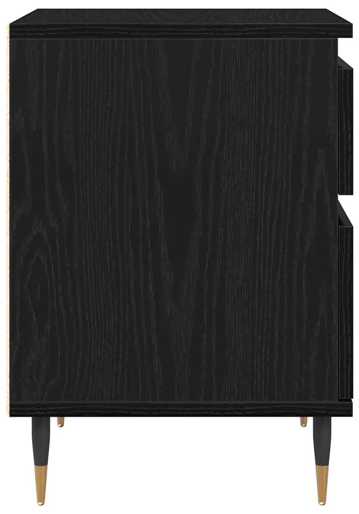 vidaXL Κομοδίνο Μαύρη Οξυά 40 x 35 x 50 εκ. Επεξεργασμένο ξύλο