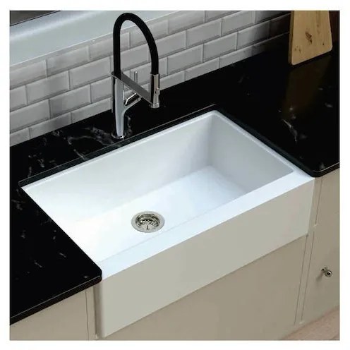 Macart Apron U-100 Υποκαθήμενος Γρανιτένιος Νεροχύτης Alpina (Λευκό) 90cm