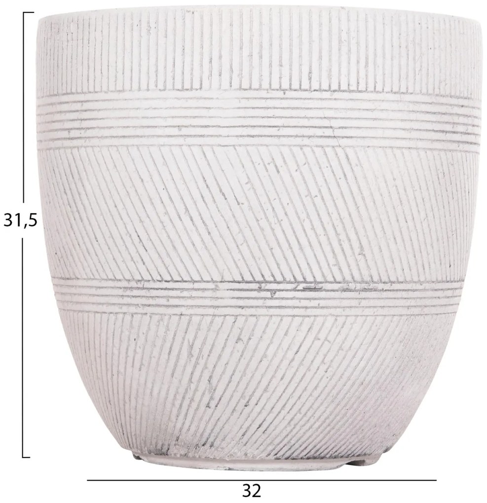 Σετ 4τεμ. Γλάστρες Στρόγγυλες GARDENER C4719 Fiberclay - Χρώμα Cement Φ44x43Υ εκ. 44x44x43 εκ.