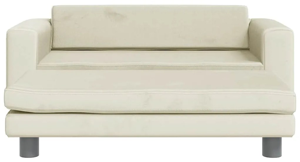vidaXL Καναπές Παιδικός με Υποπόδιο Κρεμ 100x50x30 εκ. Βελούδινος