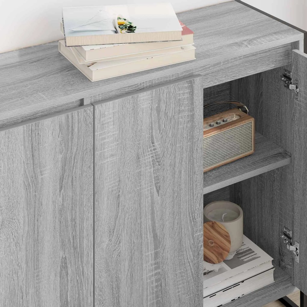 vidaXL Βοηθητικό ντουλάπι Γκρίζο Σονομα 96,5 x 30 x 75 εκ