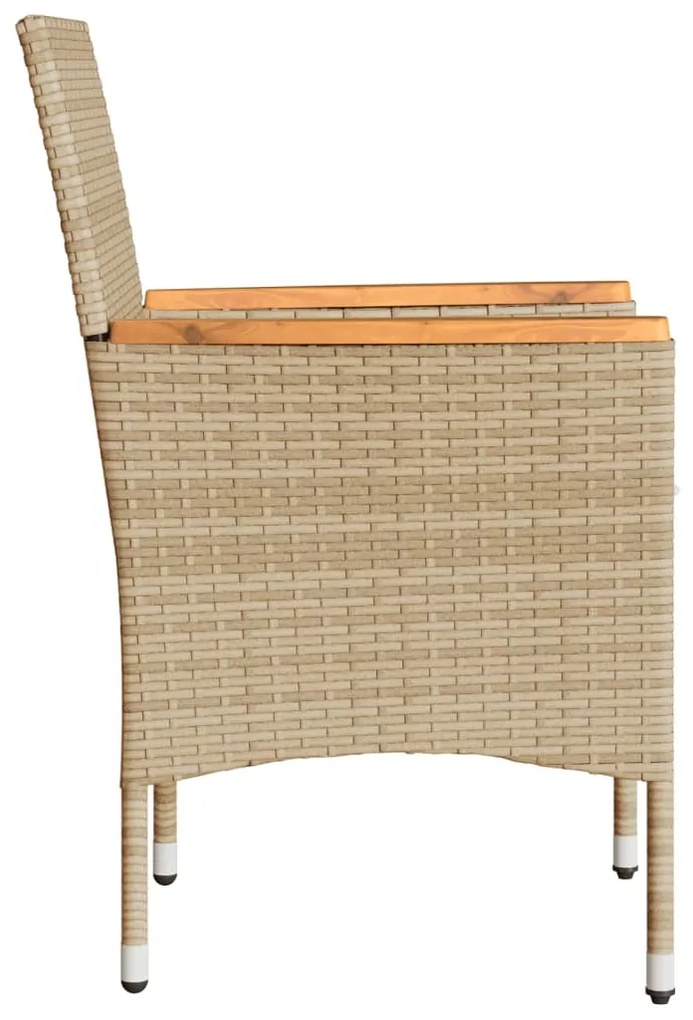 Καρέκλες Κήπου 2 τεμ. Μπεζ από Συνθετικό Ρατάν με Μαξιλάρια 368121