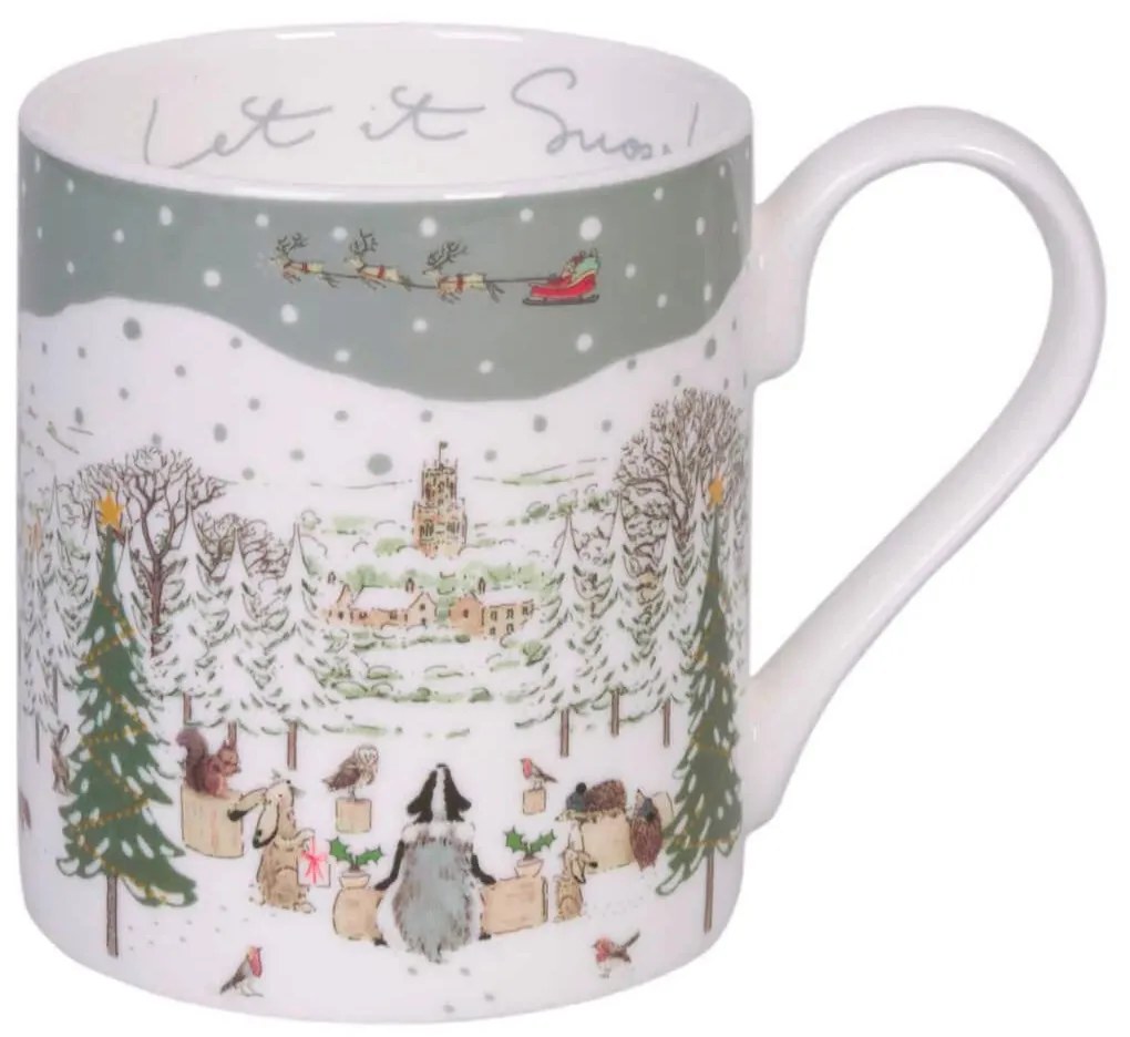 ΜΕΓΑΛΗ ΚΟΥΠΑ ΠΟΡΣΕΛΑΝΗΣ FINE BONE CHINA 425ml SOPHIE ALLPORT - FESTIVE FOREST (SCENE)