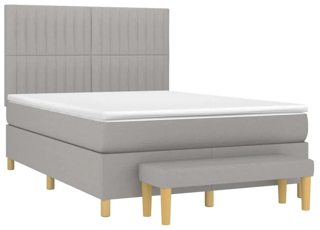 ΚΡΕΒΑΤΙ BOXSPRING ΜΕ ΣΤΡΩΜΑ ΑΝΟΙΧΤΟ ΓΚΡΙ 140X200 ΕΚ. ΥΦΑΣΜΑΤΙΝΟ 3137317