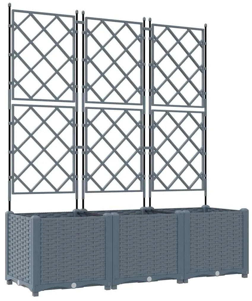 vidaXL Κηποτινάκι με Τρέλα 3 pcs Ανοιχτό γκρι 120 x 40 x 143 εκ. PP