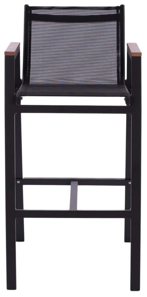 ΣΚΑΜΠΟ ΜΠΑΡ ΑΛΟΥΜΙΝΙΟΥ ΑΝΘΡΑΚΙ ΜΕ POLYWOOD 52 x 58 x 108 εκ. 52x58x108 εκ.