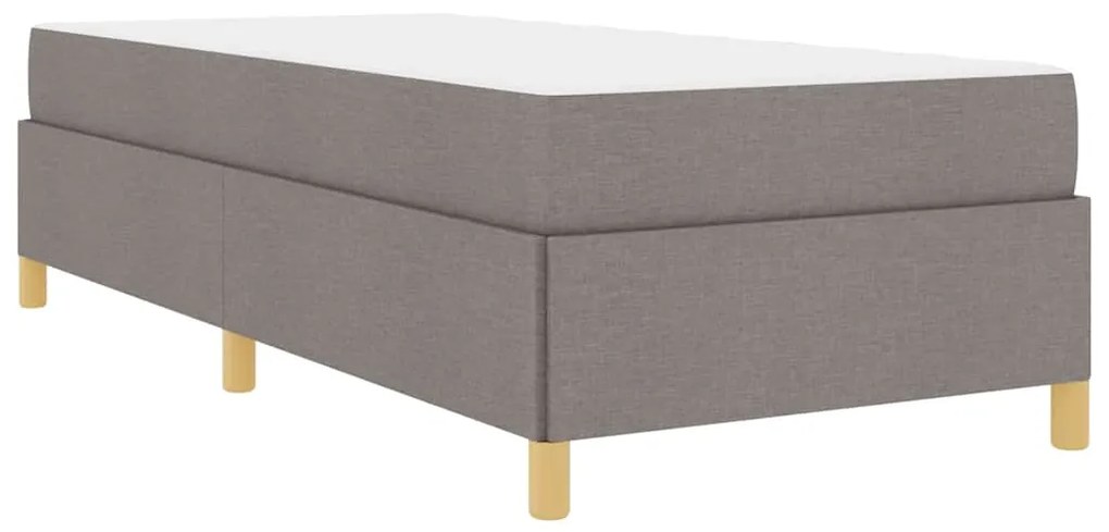 vidaXL Κρεβάτι με ελατήρια Ταμπά και Λευκό 90 x 190 cm ύφασμα