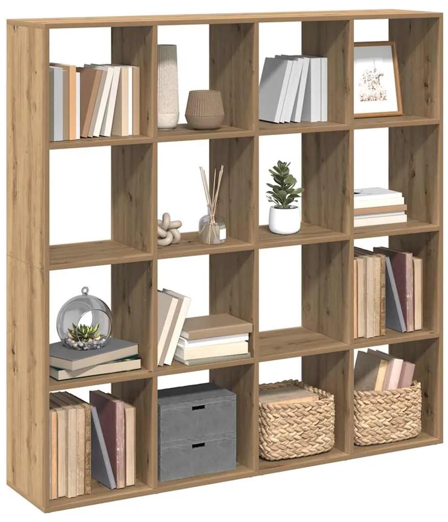 vidaXL Βιβλιοθήκη Αρτισιανή Δρυς 137,5x29x137,5 εκ. Επεξεργασμένο Ξύλο